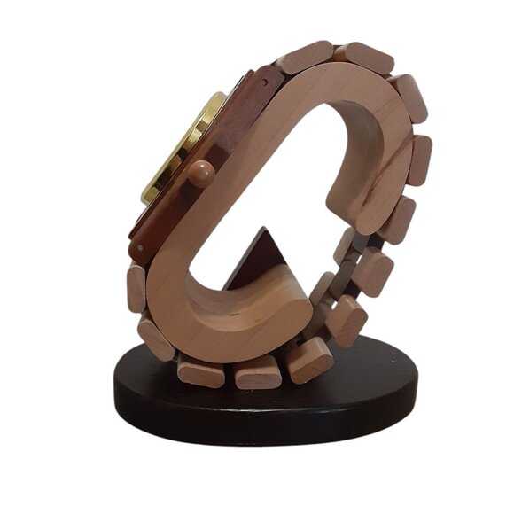 Oversized Wrist Watch Wooden on Display Stand 8" Made in Canada Store Mantel - Picture 2 of 4